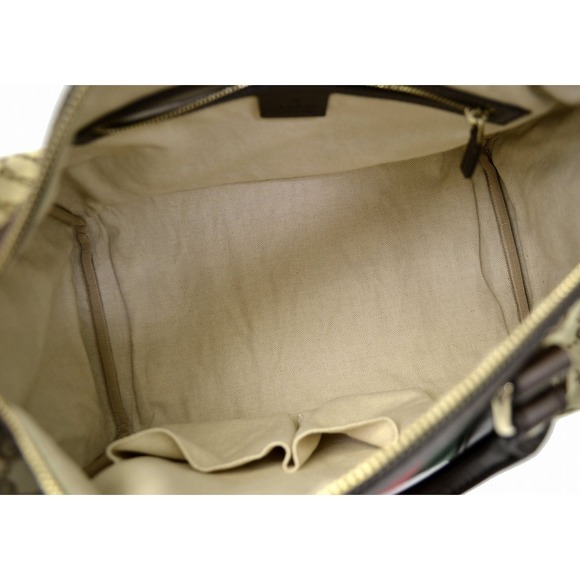 Gucci Bag Line Sherry Khaki Brown Mini Shoulder Beige GG - Picture 6 of 9